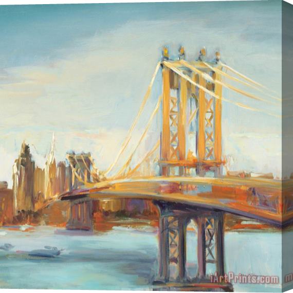 Marilyn Hageman Sunny Manhattan Bridge Stretched Canvas Painting / Canvas Art