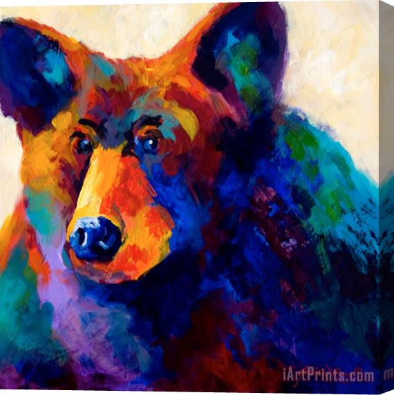 Marion Rose Beary Nice - Black Bear Stretched Canvas Painting / Canvas Art