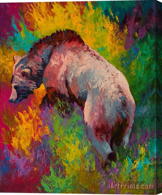 Marion Rose Climbing The Bank - Grizzly Bear Stretched Canvas Print / Canvas Art