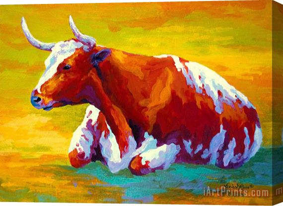 Marion Rose Longhorn Cow Stretched Canvas Painting / Canvas Art