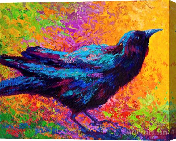 Marion Rose Poised - Crow Stretched Canvas Painting / Canvas Art