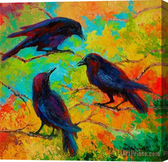 Marion Rose Roundtable Discussion - Crows Stretched Canvas Print / Canvas Art
