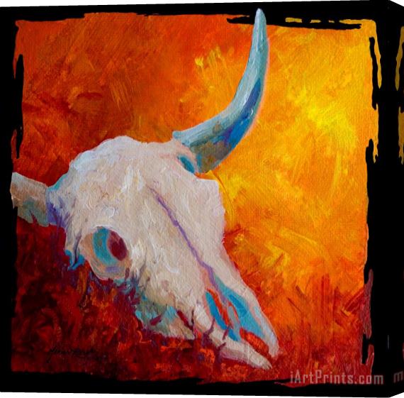 Marion Rose Texas Longhorn Skull Stretched Canvas Painting / Canvas Art