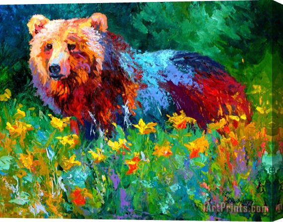Marion Rose Wildflower Grizz II Stretched Canvas Painting / Canvas Art