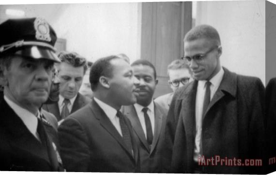 Marion S Trikoskor Martin Luther King Jnr 1929-1968 And Malcolm X Malcolm Little - 1925-1965 Stretched Canvas Print / Canvas Art