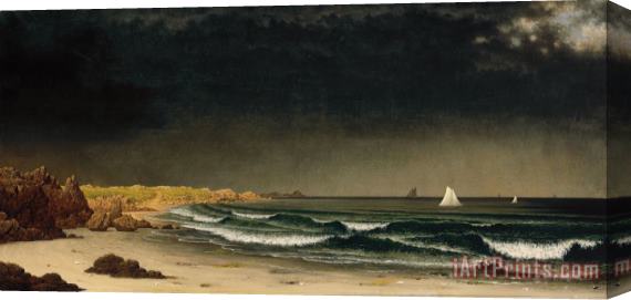 Martin Johnson Heade Approaching Storm Beach Near Newport Stretched Canvas Print / Canvas Art