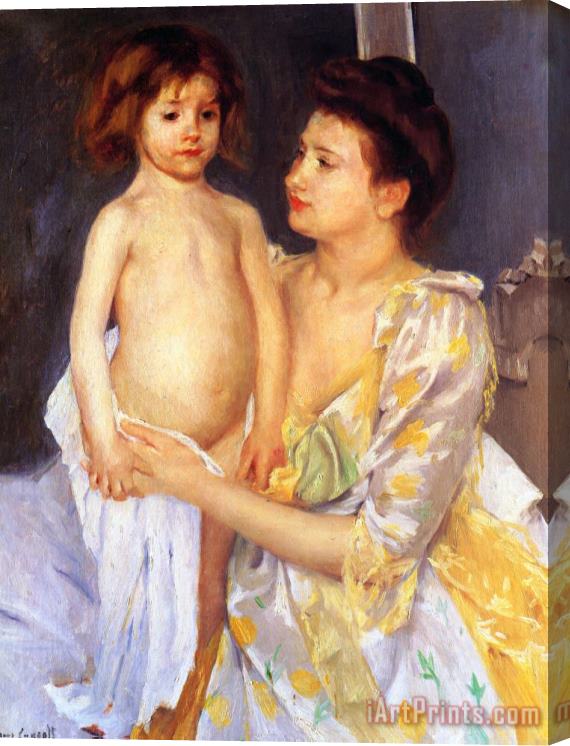 Mary Cassatt Jules Being Dried by His Mother Stretched Canvas Painting / Canvas Art