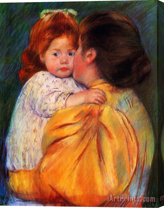 Mary Cassatt Maternal Kiss Stretched Canvas Painting / Canvas Art