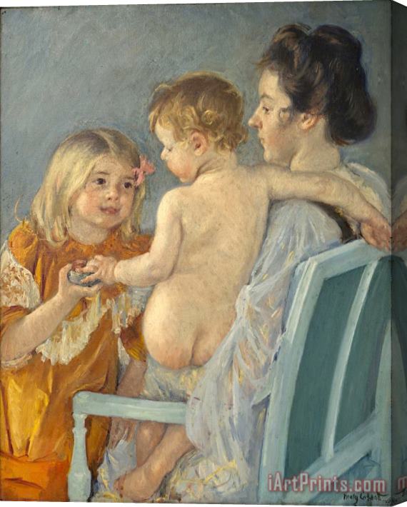 Mary Cassatt Sara Handing a Toy to The Baby Stretched Canvas Painting / Canvas Art