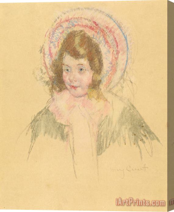 Mary Cassatt Sara Wearing a Bonnet And Coat Stretched Canvas Print / Canvas Art