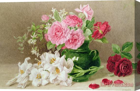 Mary Elizabeth Duffield Roses And Lilies Stretched Canvas Painting / Canvas Art