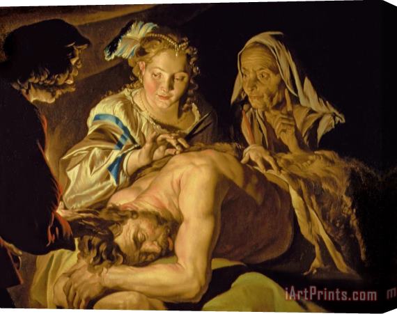Matthias Stomer Samson And Delilah Stretched Canvas Painting / Canvas Art