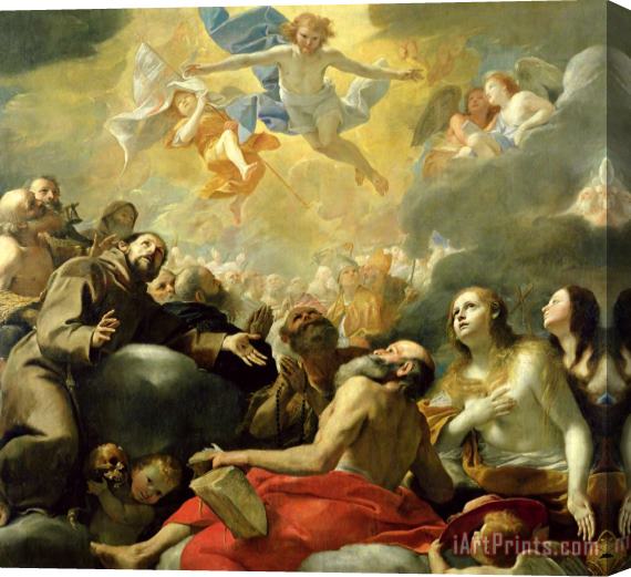 Mattia Preti Christ in Glory with the Saints Stretched Canvas Painting / Canvas Art