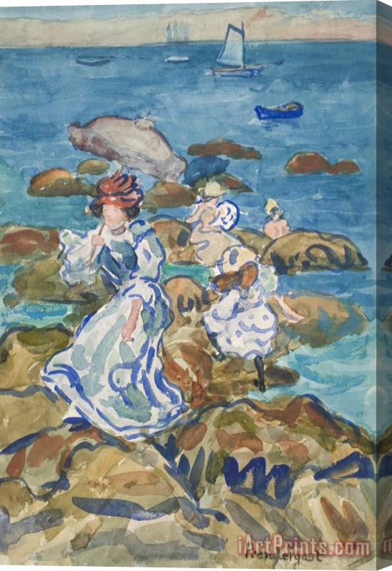 Maurice Brazil Prendergast Blue Sea Classic Stretched Canvas Painting / Canvas Art