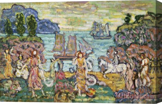 Maurice Brazil Prendergast Painting of a Seaside Scene Stretched Canvas Print / Canvas Art