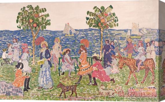 Maurice Brazil Prendergast Promenade Stretched Canvas Painting / Canvas Art
