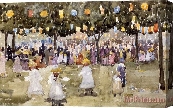 Maurice Prendergast Central Park New York City July Fourth Stretched Canvas Painting / Canvas Art