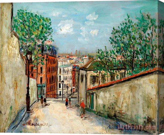 Maurice Utrillo Rue Du Mont Cenis, Montmartre Stretched Canvas Print / Canvas Art