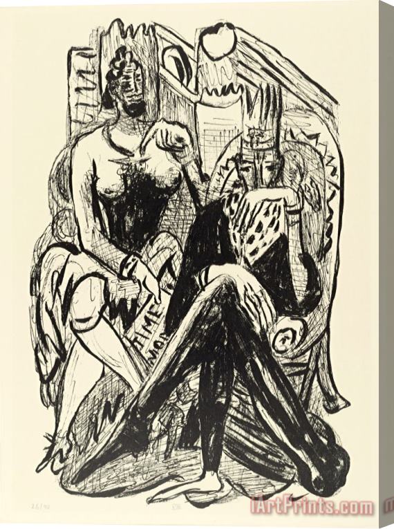 Max Beckmann King And Demagogue Stretched Canvas Print / Canvas Art