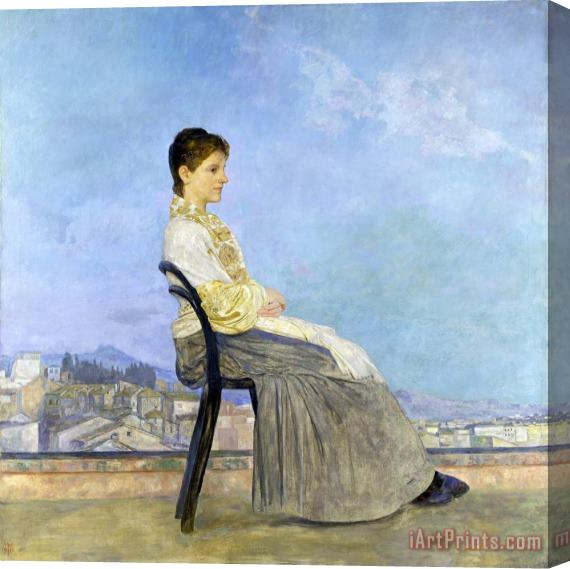 Max Klinger On The Terrace (roman on a Flat Roof) Stretched Canvas Print / Canvas Art