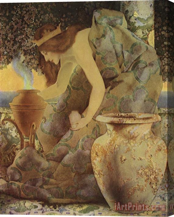 Maxfield Parrish Gulnare of The Sea Illustration Stretched Canvas Print / Canvas Art