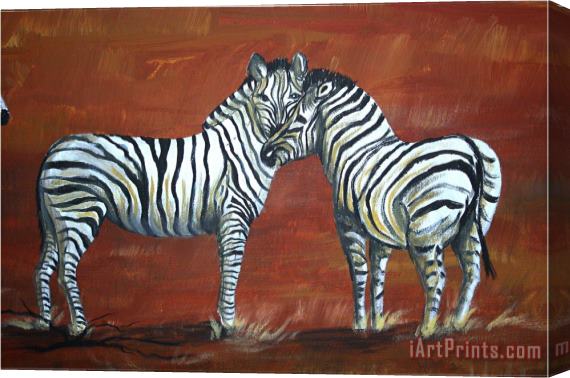 Megan Aroon Duncanson Zebra Love Stretched Canvas Print / Canvas Art