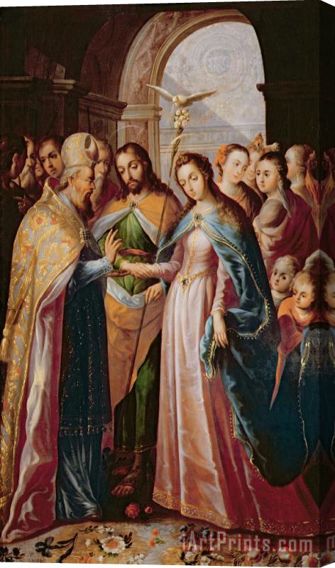 Mexican School The Marriage of Mary and Joseph Stretched Canvas Painting / Canvas Art