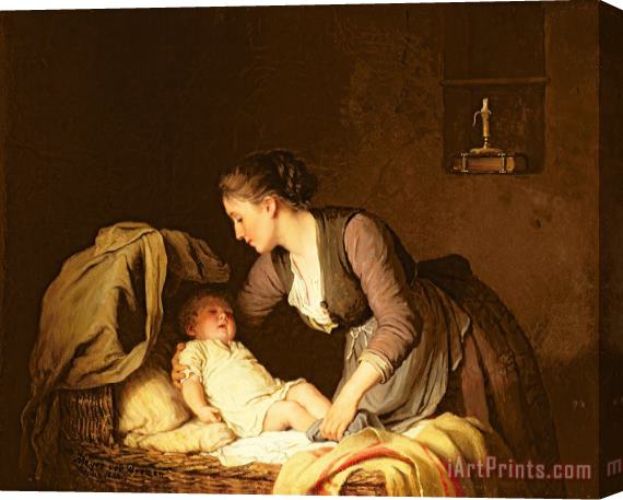 Meyer von Bremen Undressing the Baby Stretched Canvas Painting / Canvas Art