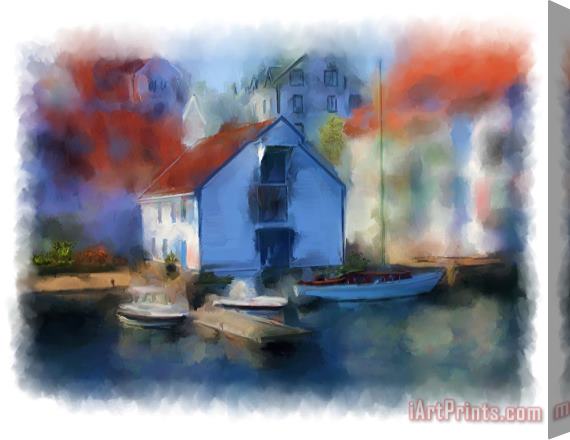 Michael Greenaway Haugesund Boat House Stretched Canvas Print / Canvas Art