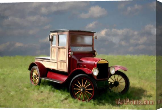 Michael Greenaway Vintage Car Painting Stretched Canvas Print / Canvas Art