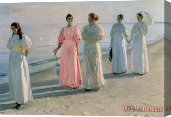 Michael Peter Ancher Promenade on the Beach Stretched Canvas Painting / Canvas Art