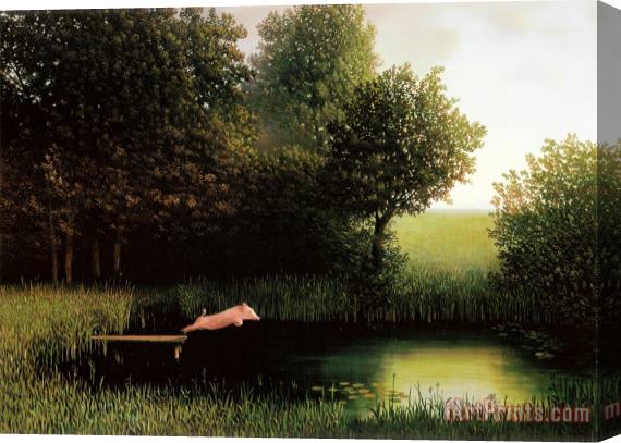 Michael Sowa Kohler's Pig Stretched Canvas Painting / Canvas Art