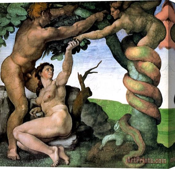 Michelangelo Buonarroti Adam And Eve 1512 Stretched Canvas Painting / Canvas Art