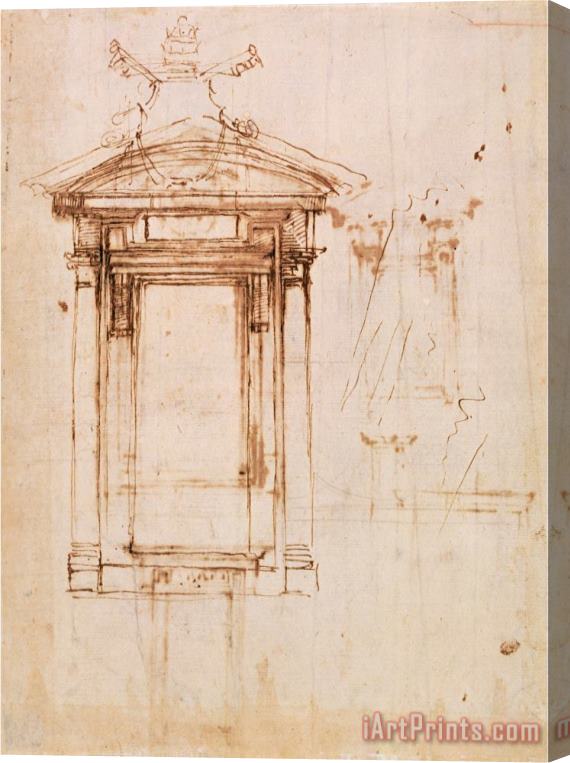 Michelangelo Buonarroti Architectural Study Stretched Canvas Print / Canvas Art