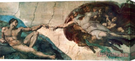Michelangelo Buonarroti Creation of Adam Stretched Canvas Print / Canvas Art
