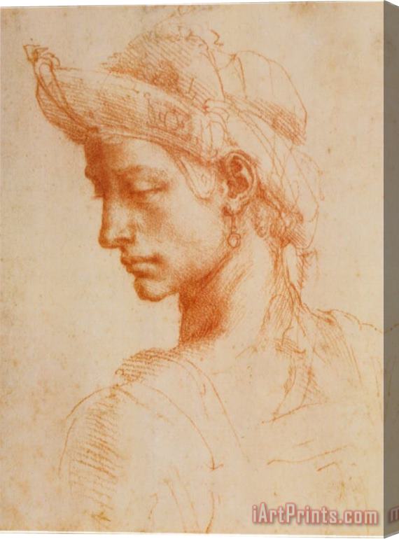 Michelangelo Buonarroti Drawing of a Woman Stretched Canvas Painting / Canvas Art