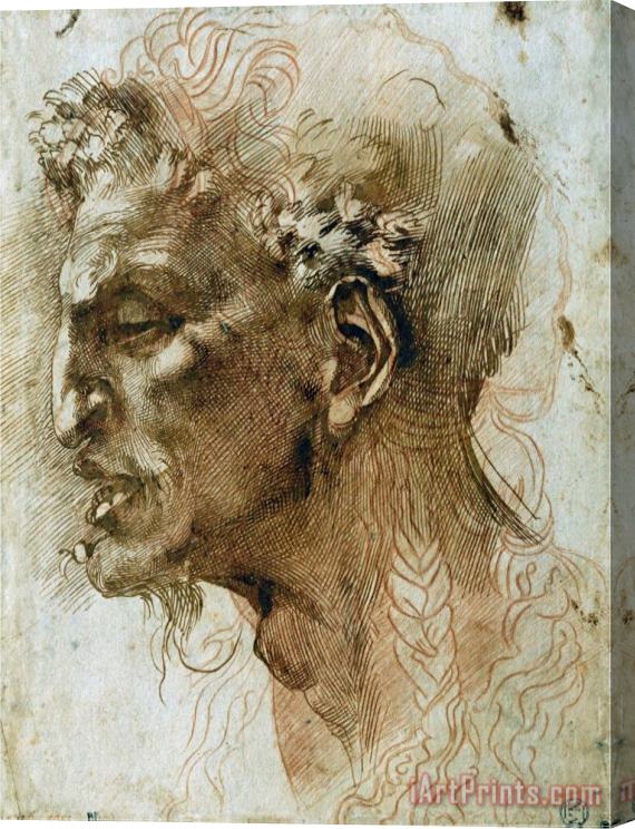 Michelangelo Buonarroti Head of a Faun Stretched Canvas Painting / Canvas Art