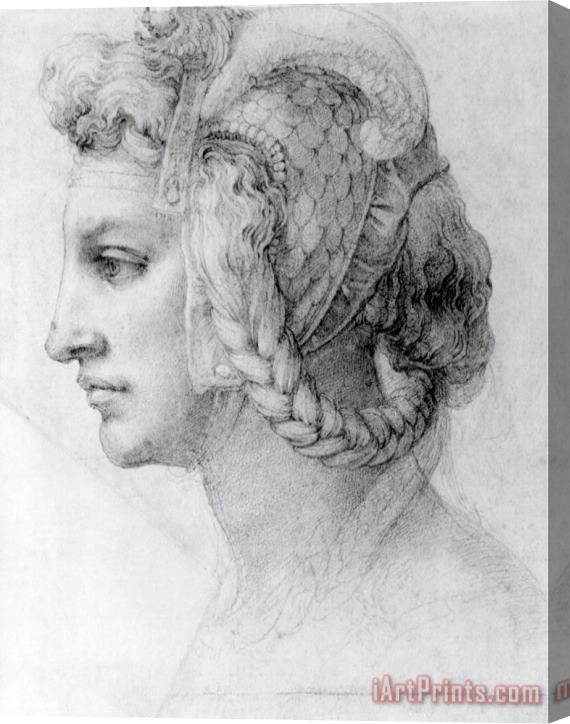 Michelangelo Buonarroti Ideal Head of a Woman C 1525 28 Stretched Canvas Print / Canvas Art