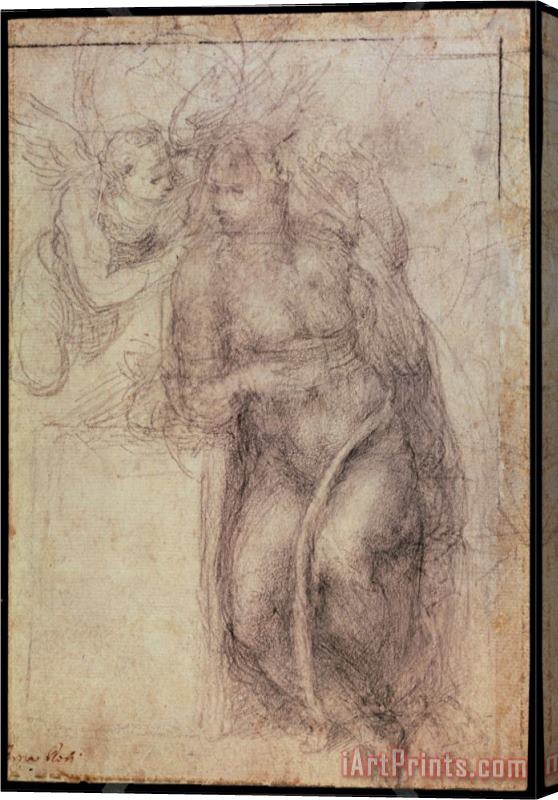Michelangelo Buonarroti Inv 1895 9 15 516 Recto Stretched Canvas Print / Canvas Art