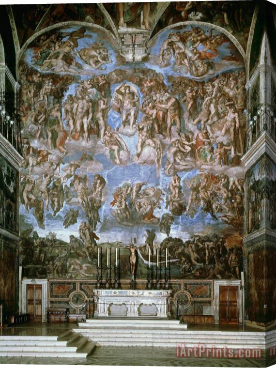 Michelangelo Buonarroti Last Judgement 1536 41 Fresco Sistine Chapel Vatican Rome Stretched Canvas Print / Canvas Art