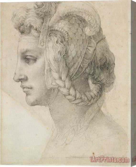 Michelangelo Buonarroti Michelangelo Ideal Head of a Woman Stretched Canvas Painting / Canvas Art