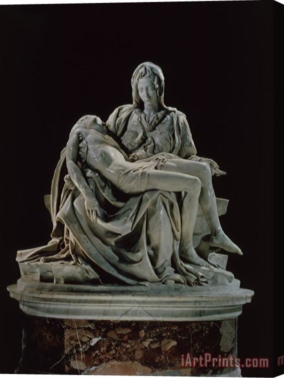 Michelangelo Buonarroti Piet1496 Marble Sculpture Saint Peter's Rome Stretched Canvas Print / Canvas Art
