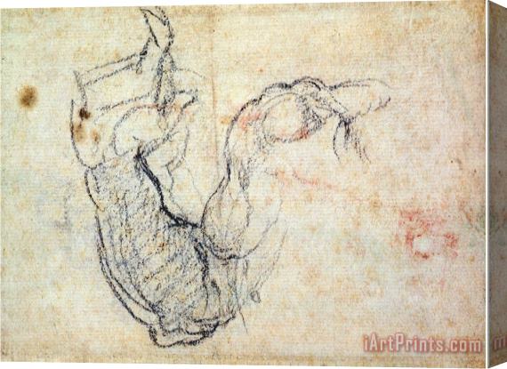 Michelangelo Buonarroti Preparatory Study for The Arm of Christ in The Last Judgement 1535 41 Stretched Canvas Painting / Canvas Art