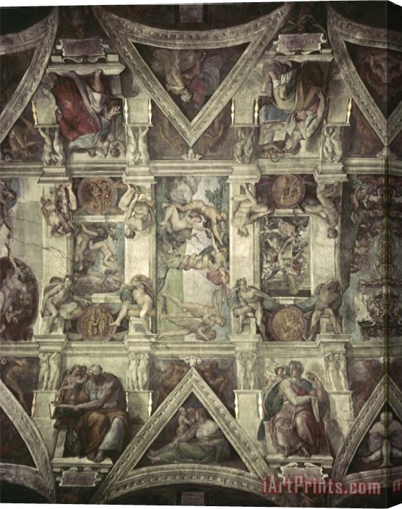 Michelangelo Buonarroti Sacrifice of Noah Expulsion Creation of Eve Stretched Canvas Painting / Canvas Art