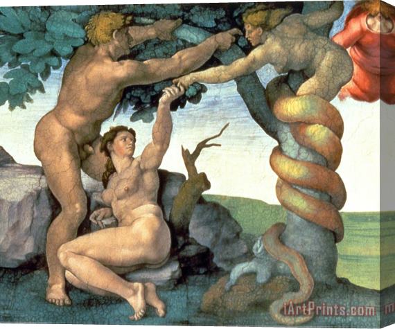 Michelangelo Buonarroti Sistine Chapel Ceiling 1508 12 The Fall of Man 1510 Post Restoration Stretched Canvas Print / Canvas Art