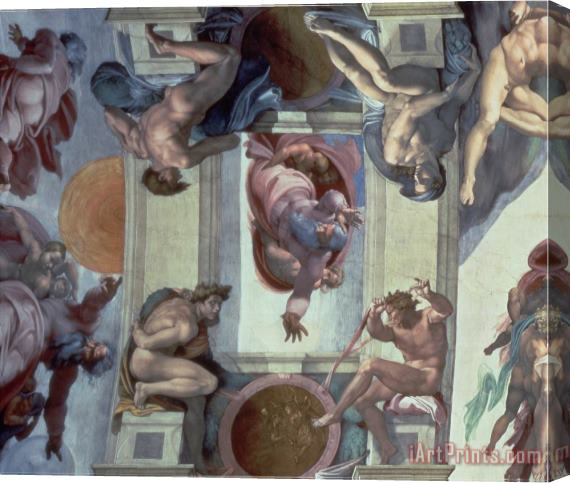 Michelangelo Buonarroti Sistine Chapel Ceiling 1508 12 The Separation of The Waters From The Earth 1511 12 Stretched Canvas Print / Canvas Art