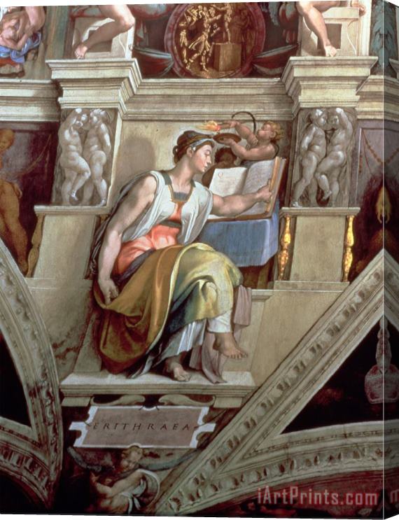 Michelangelo Buonarroti Sistine Chapel Ceiling Eritrean Sibyl 1510 Stretched Canvas Print / Canvas Art