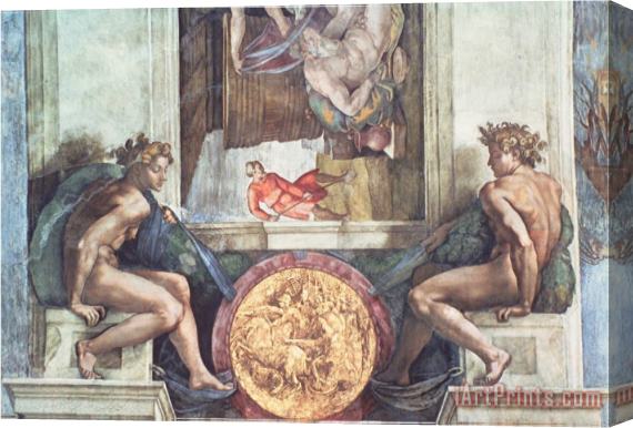 Michelangelo Buonarroti Sistine Chapel Ceiling Ignudi Stretched Canvas Painting / Canvas Art