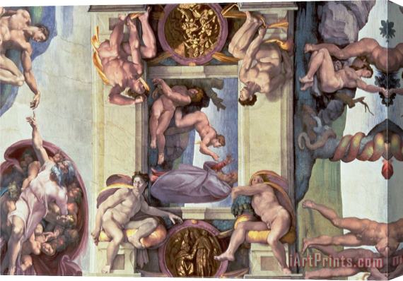 Michelangelo Buonarroti Sistine Chapel Ceiling The Creation of Eve 1510 Stretched Canvas Print / Canvas Art