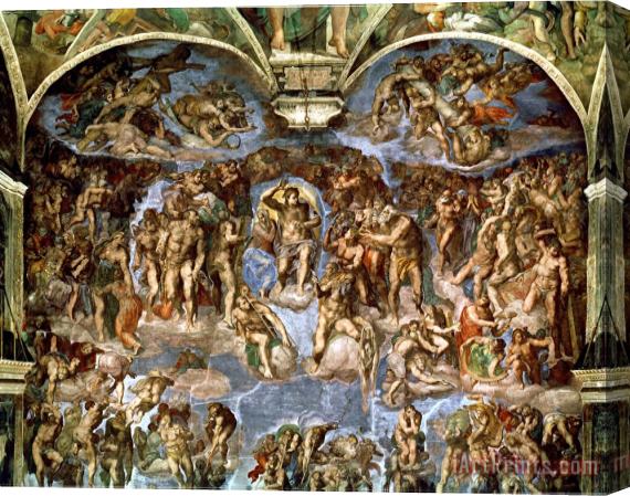 Michelangelo Buonarroti Sistine Chapel The Last Judgement 1538 41 Stretched Canvas Painting / Canvas Art